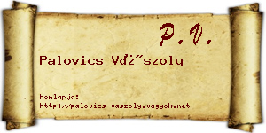 Palovics Vászoly névjegykártya